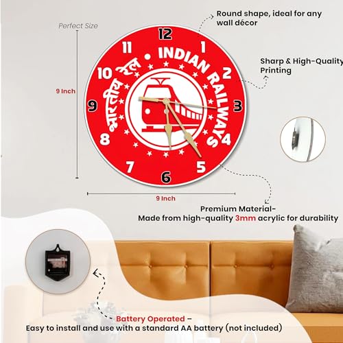 Image of SAVRI Personalized Corporate Photo Wall Clock 9x9 Inch - Customized Company Logo Printed Acrylic Clock | Premium Business Branding, Office Decor, Corporate Awards,Employee Recognition & Client Gifting