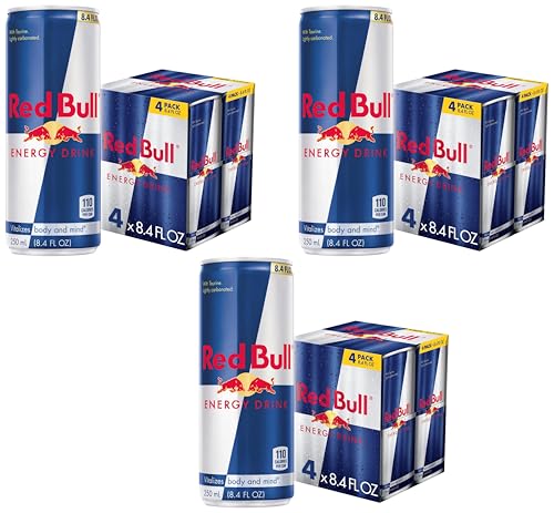 Image of Red Bull Energy Drink, 80mg Caffeine | Taurine & B Vitamins | 8.4 Fl Oz | Pack of 12 Cans