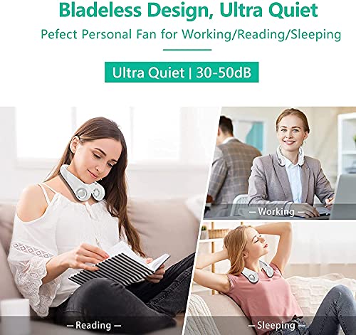 Draagbare opknoping handsfree Personal Fan Cooling Neckband Fan, oplaadbare wearable nekventilator Bladeless Lazy… - Image 7