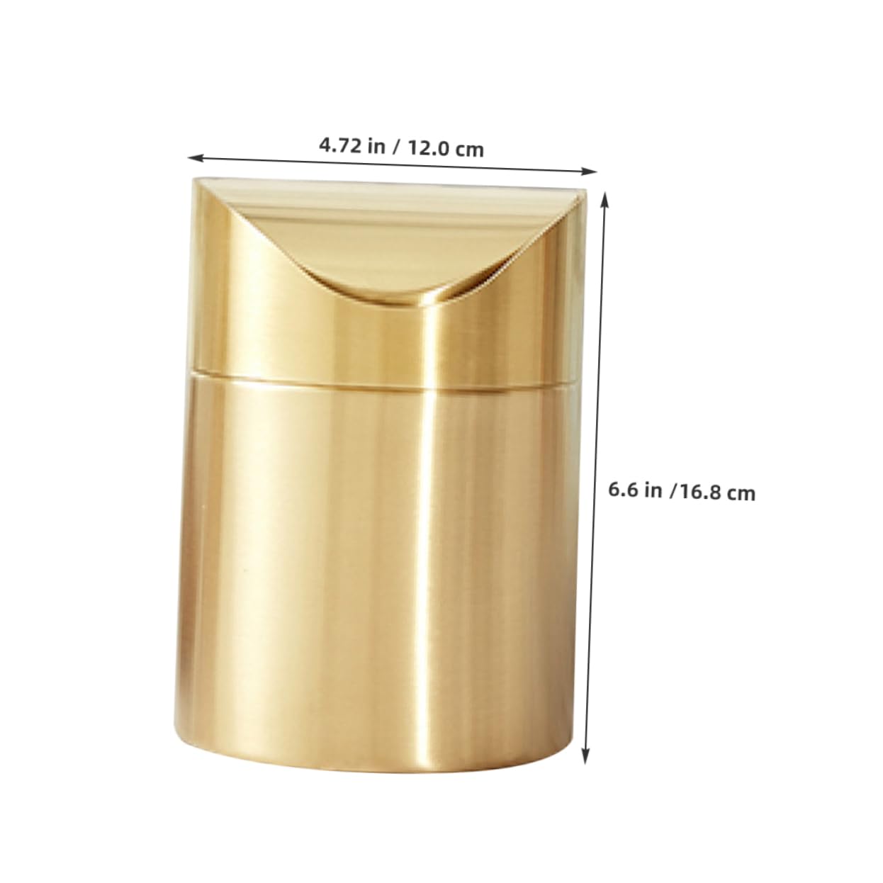Cabilock Poubelle de Comptoir en Acier Inoxydable Doré, Mini Format Élégant