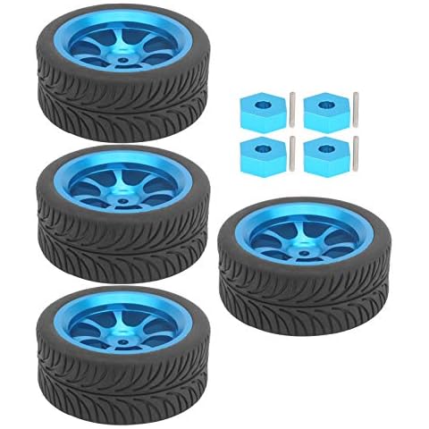 RC-Reifen, praktische 4-teilige ferngesteuerte Metallfelgenreifen, leichte und tragbare Reifen mit Sechskantadapter für Wltoys 144001 1/14 RC-Car thumbnail