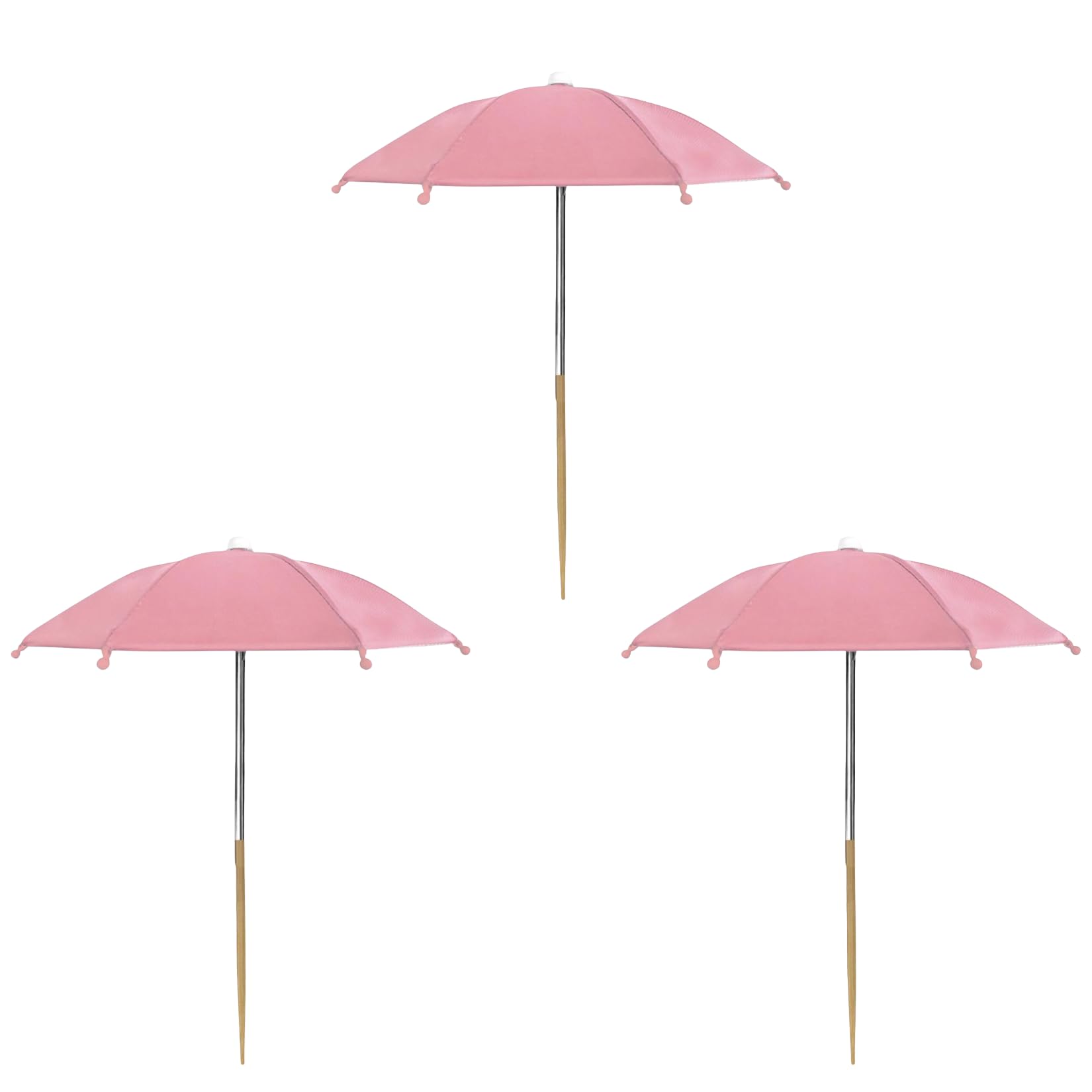 3 Pcs Plant Shade Umbrellas for Outdoor, Small 27cm Garden Plant Umbrella Sun Shade, for Garden Potted Plants (Pink)