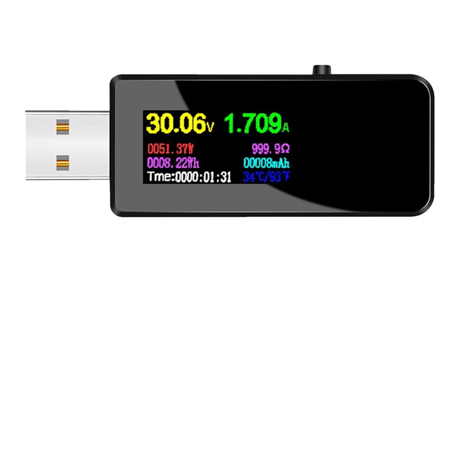 Urządzenie pomiarowe tester USB 13 1 Usb. Próbnik DC. Cyfrowy woltomierz Amperimetro Napięcie Amperomierz Amperomierz Detektor mocy chyłomierzem ładowarka(U96 Blue 3A Cable)