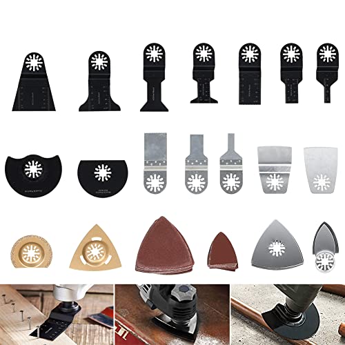 100x oszillierendes Multifunktionswerkzeug Sägeblatt Set Hartmetall für Dewalt Makita Schnellverschluss Multitool Cover