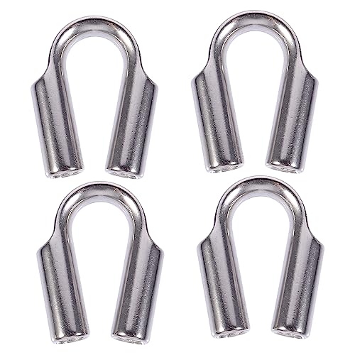 NAMOARLY 4pcs Wire Rope Sleeves Steel Cable Clamp Steel Wire Rope Cable Clamp Wire Deck Railing Wire Fence Clips Cord Pallet Rack Locking Wire Rope Crimping Kit Bolt Stainless Steel Silver