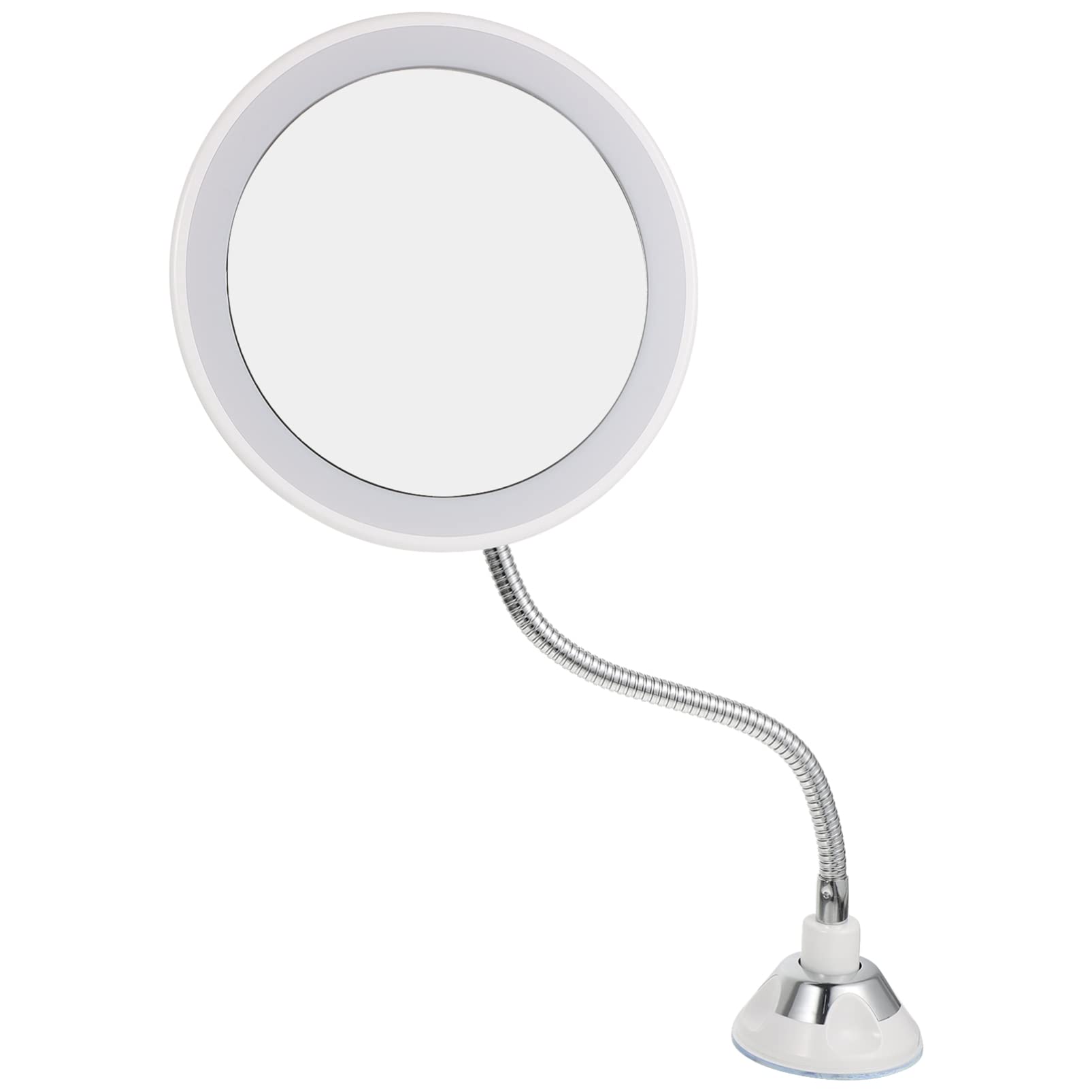 FOMIYES 360grado Espejo de Maquillaje Ventosa Rotación de Grados y Aumento de Espejo LED para Mujer para Baño Maquillaje y Viajes