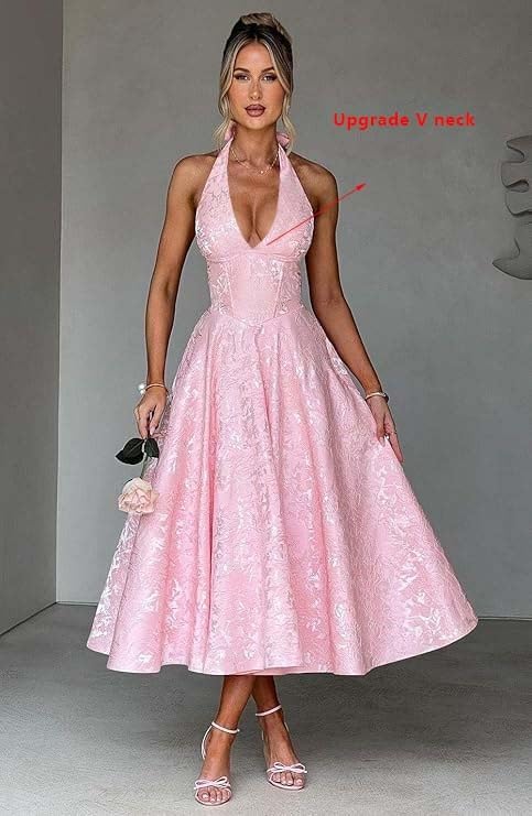 Bow Tea Length Prom Dress for Women Embroidery Satin Evening Party Gown A Line Corset Cocktail Dress4