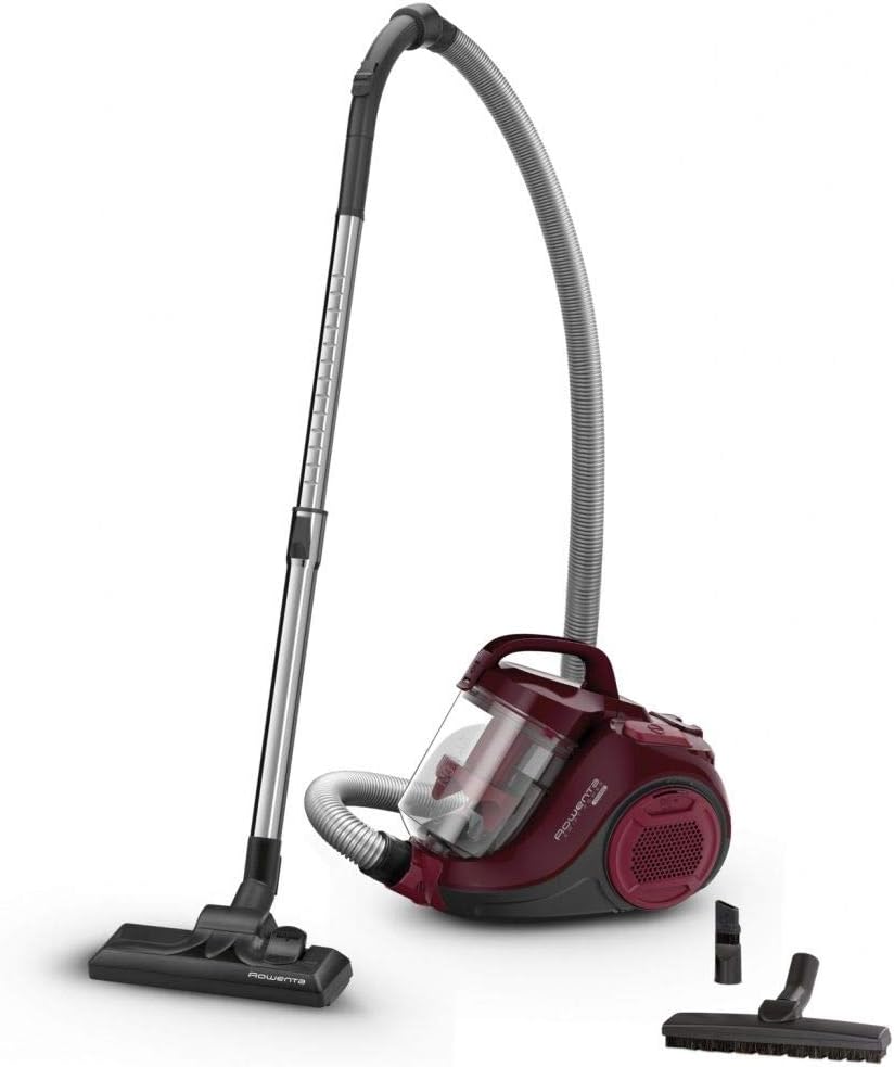 Swift Power Cyclonic Vacuum Cleaner, 1.2 L Capacity, High Performance, Low Energy Motor, Compact, Parquet Brush RO2933EA, Bordeaux