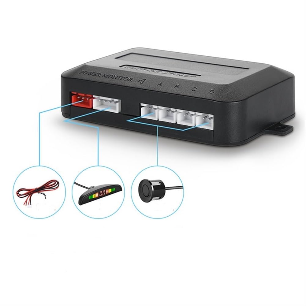Kit sensori parcheggio Sensore di parcheggio per auto con 4 radar | Sensore di parcheggio per auto con 4 radar di retromarcia, display digitale accurato della distanza degli ostacoli