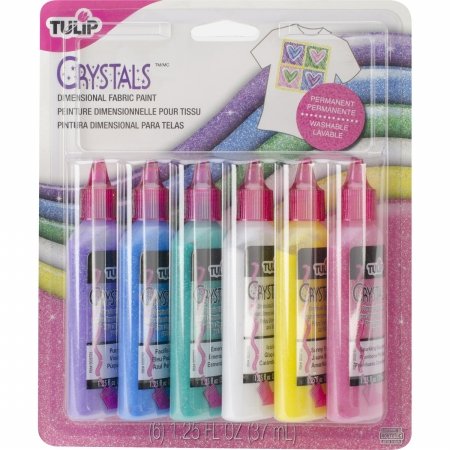 Tulip Dimensional Fabric Paints 1.25oz 6/Pkg-Crystals