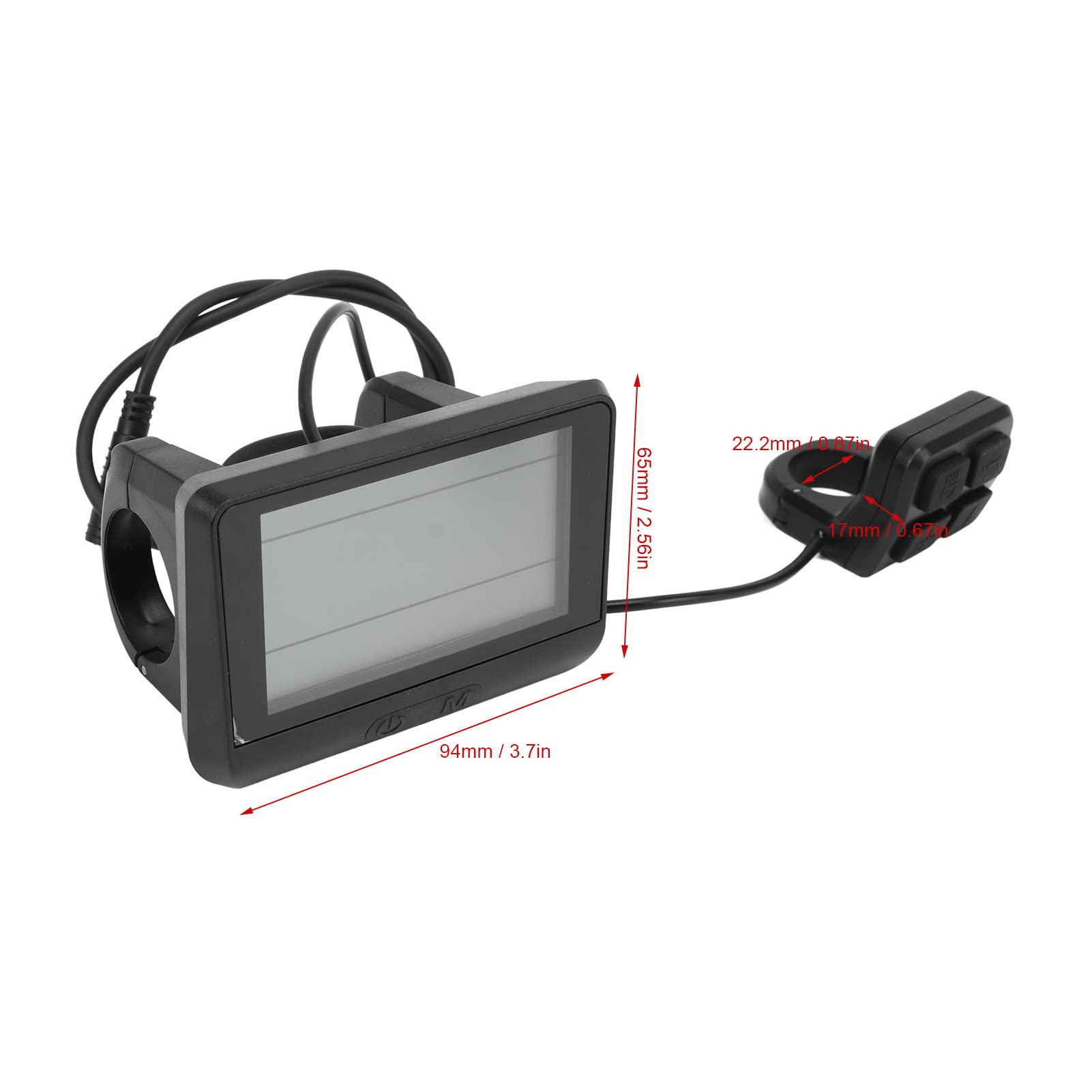 Jeanoko Panel Wyświetlacza Roweru Elektrycznego Uniwersalny Wodoodporny Miernik ABS LCD do Rowerów Elektrycznych 24V 36V 48V Lekka, Przezroczysta funkcjonalność