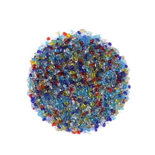 LIFKOME Glass Gems Colored Micro Beads Aquarium Gravel Decorative Glass Sand for Terrariums Flowerpot Glassware Vases Crystal Stones Polished Surface 200g