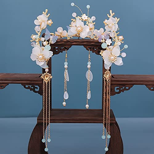 Yellcn Accesorios for el Cabello Chino Hanfu Juego de peluquería con Flores largas con Flores (Metal Color : Style 5) Cover