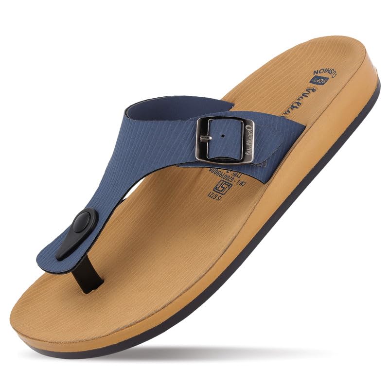 Image of WALKAROO Women'S Textured T-Strap Sandals|Soft Cushioned Footbed, Lightweight Platform PU Sole, Anti-Skid Outsole|Casual Flats,Stylish,Fashion,Travel & comfortable Sandals|WE2349