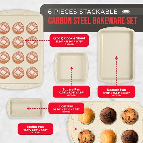 image for Bakken- Swiss Bakken Swiss - Bakeware Set – 6 Piece – Stackable, D