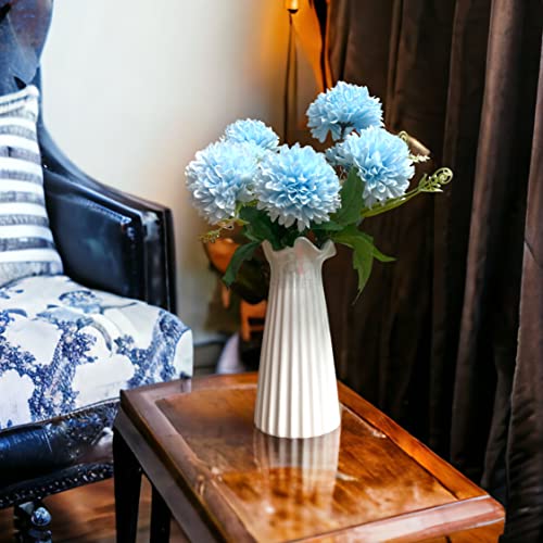 Image of Art Street Artificial Flower Bunch| Silk Blue Hydrangea Flower for Home| Bedroom, Living Room & Office Decoration |Christmas Day, New Year Set of 1 |11 Inch (Without Vase)