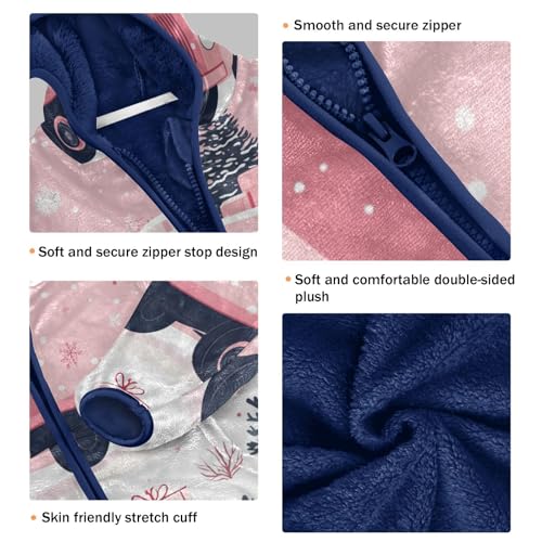 Cute Big Truck with Christmas Gifts Girls Fleece Jacket Girls Fall Jacket Girls Zip Up Hoodie Girls Sherpa Jacket 2-10T3