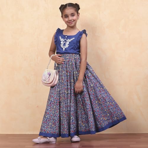 Image of BIBA Girl Cotton Straight Printed Co-Ord Set