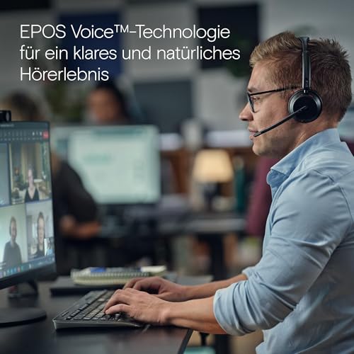 Image of EPOS IMPACT 1060T Professional Office Wireless On Ear Headset - Dual-Sided, Enhanced AI, Super Wideband, Brainadapt Comfort, Ideal For Long Calls In Open Offices, Black