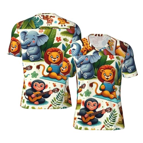 Stylish Athletic Sports Jersey Animal-Music-Party Men's Rugby Jersey Xx-Large Black