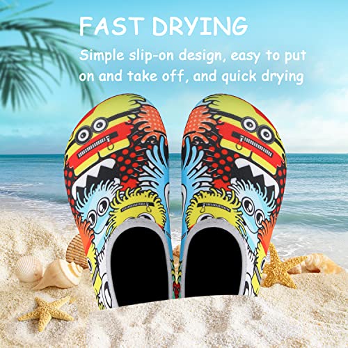 Image of ANLUKE Kids Water Shoes Quick-Dry Barefoot Aqua Socks for Beach & Swim | Elastic collar and flexible non-slip sole give boys girls a comfortable fit, lightweight protection and easy movement.