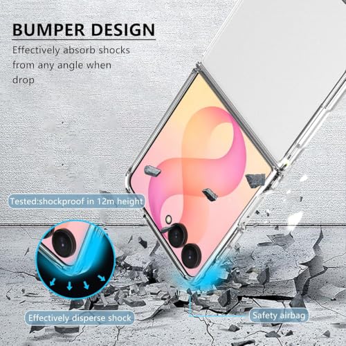 Image of TechTrendz for Samsung Galaxy Z Flip 8 Ultra Case Slim Fit Anti Yellowing Lightweight Crystal Clear Hard PC Bumper Protective Shockproof Back Cover for Samsung Galaxy Z Flip 8 Ultra -Transparent
