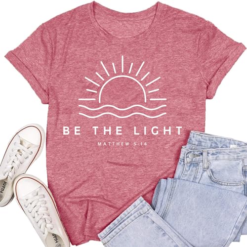 T-shirt chrétien à manches courtes imprimé verset biblique pour femme