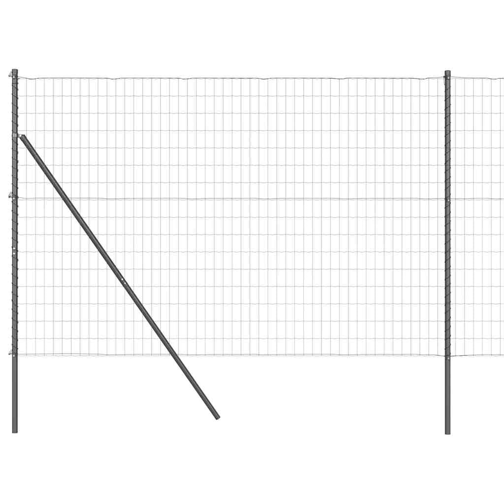 Fence with Post Grey 1.6 x 10 m Steel and PVC Outdoor Garden Panel Set Weather Resistant Modern Privacy Fence for Terrace Boundary Customisable Layout