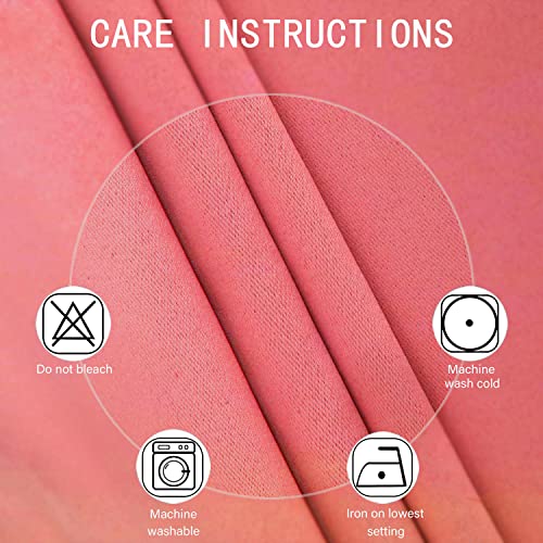 Image of LEMOMO Blackout Curtains 66 x 95 inch /Coral Curtains Set of 2 Panels /Thermal Insulated Room Darkening Bedroom Curtains