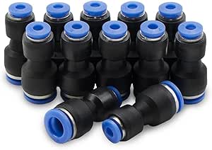 Bwintech 12 Pcs 4mm to 8mm Pneumatic Straight Reducing Push to Connect ...