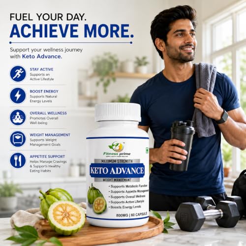 Image of Keto Advance 800mg Capsules for Weight Management | 60 Capsules | Metabolic Function Support | Appetite Management | Energy Support | Herbal Wellness Supplement