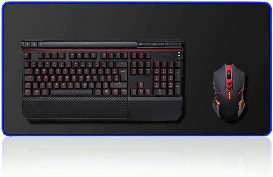 Stanaway Non-Slip Wide Long Extended Gaming Large Mouse and Keyboard Pad, Stitched Edges for 2018 (Blue)
