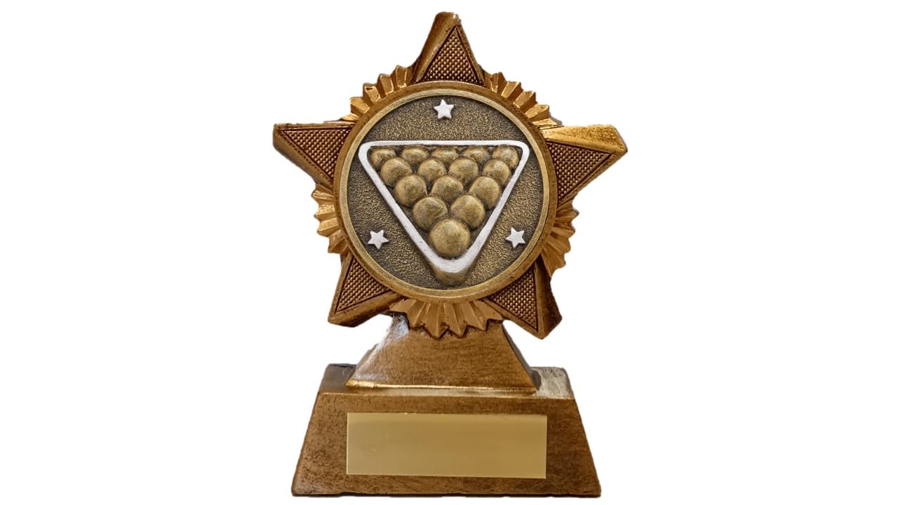 Troshow Antique Gold Snooker Pool Trophy Award Premier Star 120Mm Heavy Resin Free Engraving -Troshow1-Ik-Trd