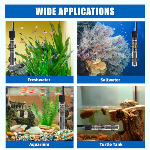 Image of FREESEA 300 Watt Aquarium Fish Tank Heater with Aquarium Submersible Thermometer