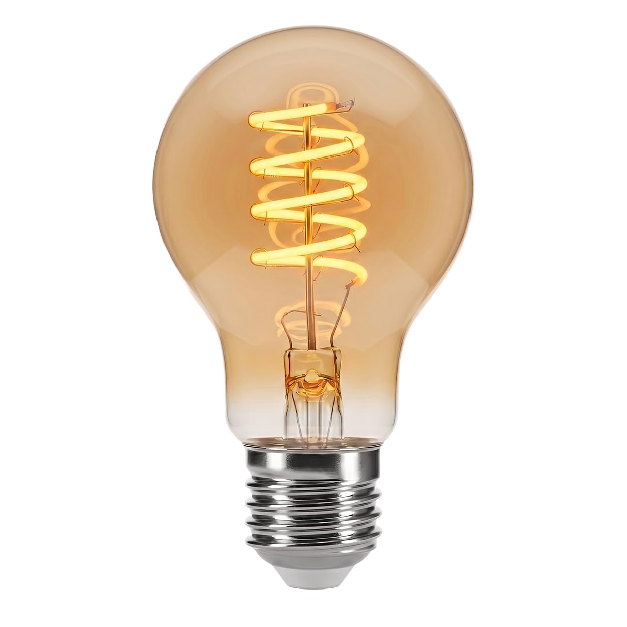 HOFSTEIN E27 LED Warmweiss Glühbirne Vintage Leuchtmittel 10er Set 6 Watt, 2200 K, 320 Lumen, Dimmbar, A60, Kugelform Bernsteinoptik kleine energiesparende Glühlampe für Wohnraumbeleuchtung