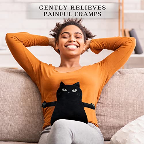 Image of Microwave Heating Pad for Pain Relief, 17 inch x 9 inch Microwavable Heating Pads for Cramps, Back Pain, Neck Shoulder, Muscles, Knee, Joints, Natural Heat Pack Moist Heat, Black Cat