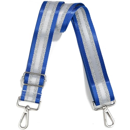 Image of LVYOUME Purse Strap Silver Hardware Wide Bag Straps Replacement Crossbody Adjustable Shoulder Strap for Purses