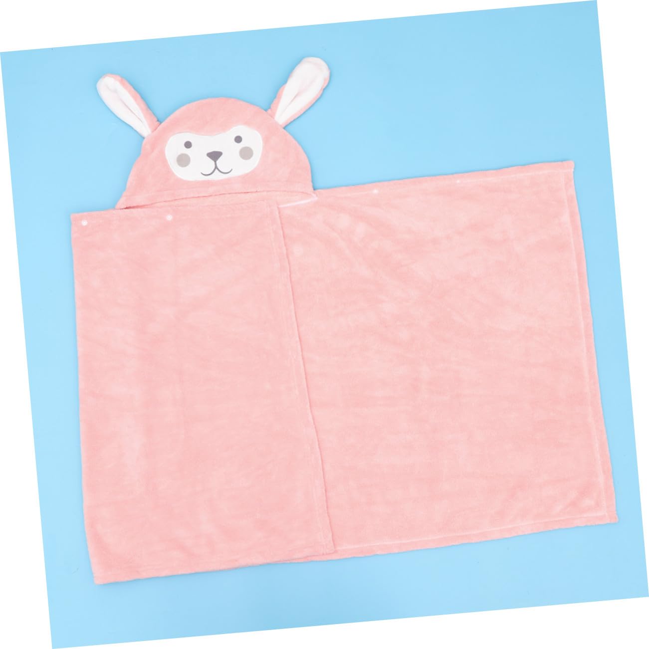 Gadpiparty Toalla de Baño Capucha para Niños en Coral Polar Rosa, Absorbente Secado Rápido Diseño de Conejo para Piscina y Parque Acuático