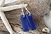 Handmade in Hawaii, Minimalist design, Rectangle Sea Glass Earrings, (Hawaii Gift Wrapped, Customizable Gift Message) (Cobalt - September)