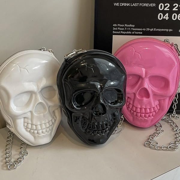 Cute Halloween Purse Skull Purse, y2k Grunge Halloween Purses and Handbags Skull Purse Novelty Purse Women Crossbody (black) 7