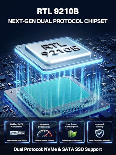 Image of ACASIS NVME SSD Reader Adapter, Aluminium Alloy Housing Fast Heat Dissipation, NVME to USB Docking Station, M.2 SSD to USB Adapter 10Gbps, Support M.2 (M Key) NVMe SSD and (B+M Key) SATA-Based SSD