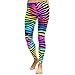 IMJONO Legging de Sport Femme Pantalon de Yoga Taille Haute Yoga Fitness Gym Pilates Running Elastiques Stretch Sport Pantalon Zèbre Rayure Slim Collants Leggings(Multicolore,M)