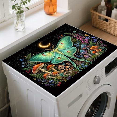 Housse anti-poussière lave-linge 60x50 cm GLOBLELAND tapis de protection papillon