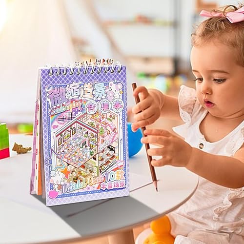 Libro de pegatinas reutilizable con relieve 3D Cartoon Scenery Stick Art impermeable 3