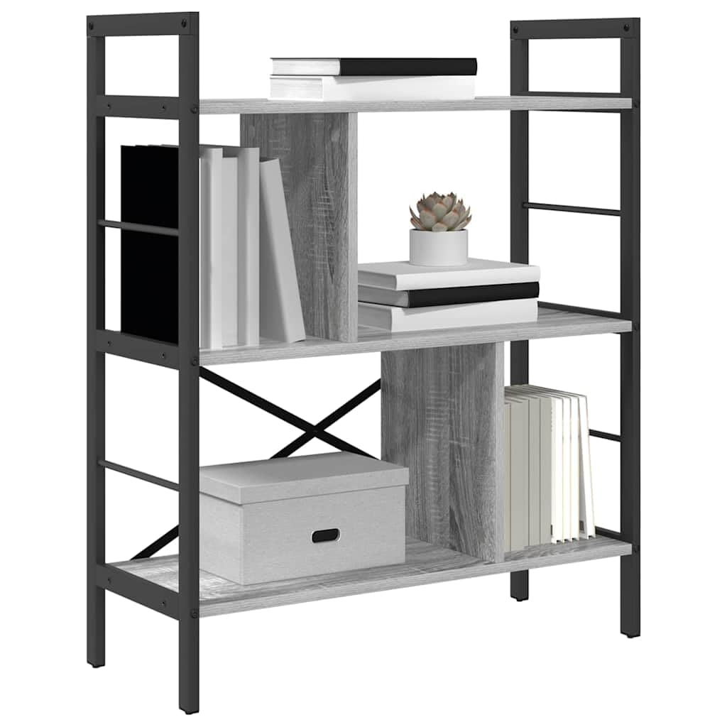 Libreria a 5 ripiani, 75 x 30 x 91 cm, in legno, telaio in acciaio, scaffale per soggiorno, ufficio e studio, con molto spazio di archiviazione, robusta, durevole, versatile e facile da pulire