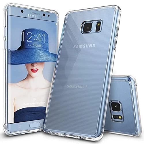 Image of Case Creation New Samsung Note 7 Premium Imported 0.3mm Crystal Clear Totu Silicone Transparent Flexible Soft Corner Protection with TPU Slim Back Case Color Variation Cover for Note 7