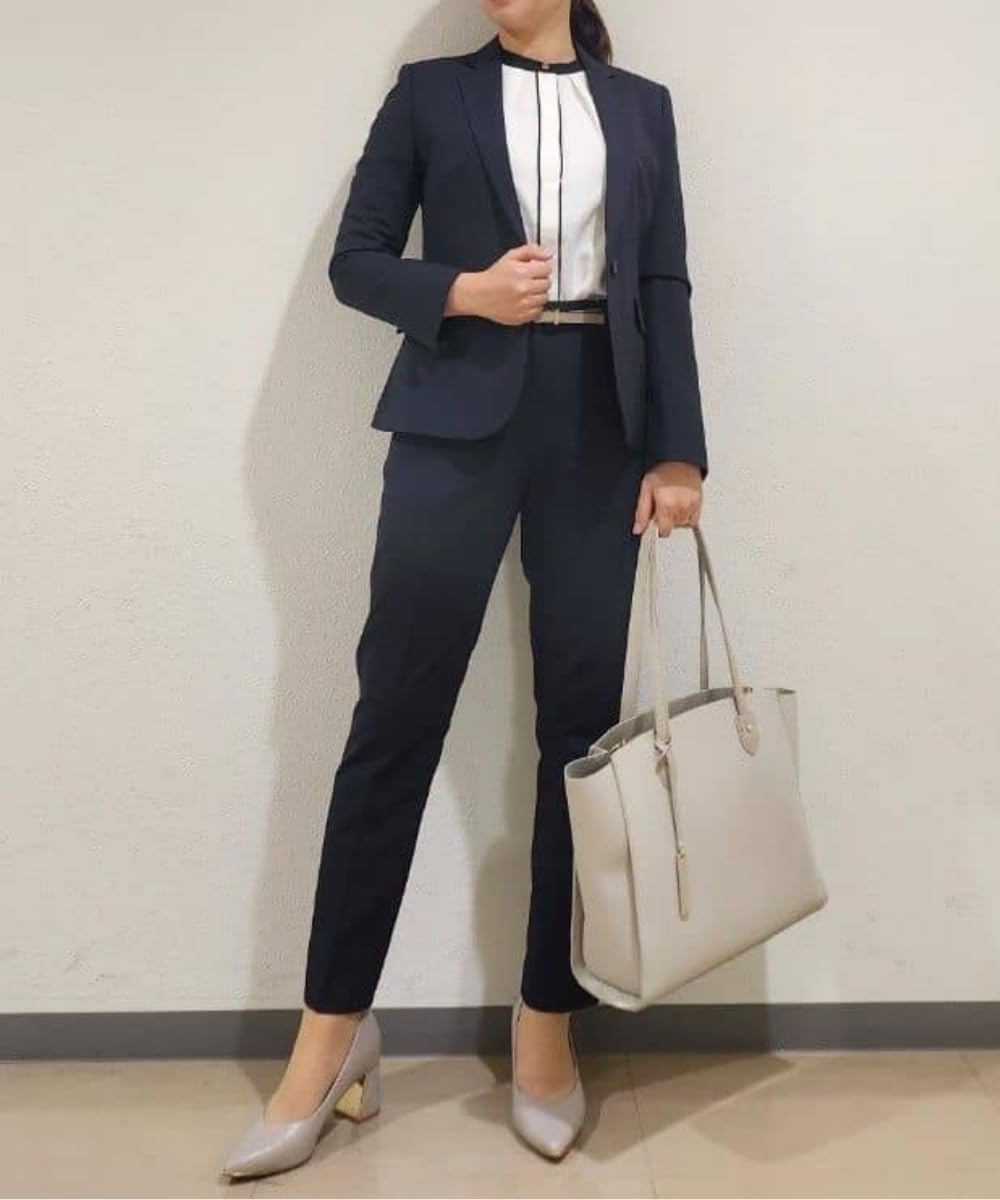 新品 ORIHICA エアーテックスパンセットアップ クロップドパンツ 織柄