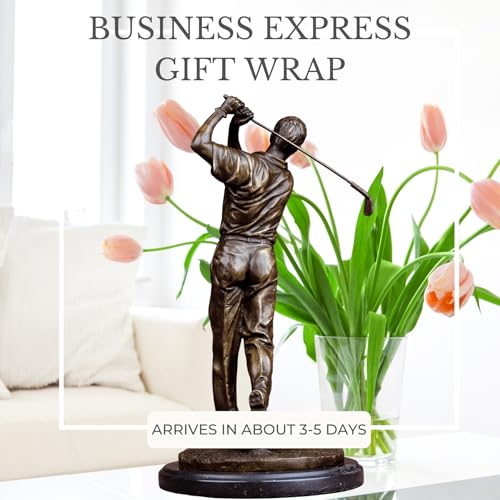 Estatua de Hombre Golfista de Bronce 14.6 pulgadas miniatura 6