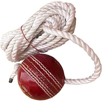 YMD ZXCI- Tough Leather Hanging Ball Red, for Shot Practice, 1 Ball, il72 Cricket Training Ball (Pack of 1)