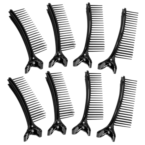 KAILIKETIY 4個ヘアセクショニングクリップ 美容師用 スリングツール サロン向けヘアカット カラー作業用 髪け コーム付きクリップ 太い髪もしっかり固定